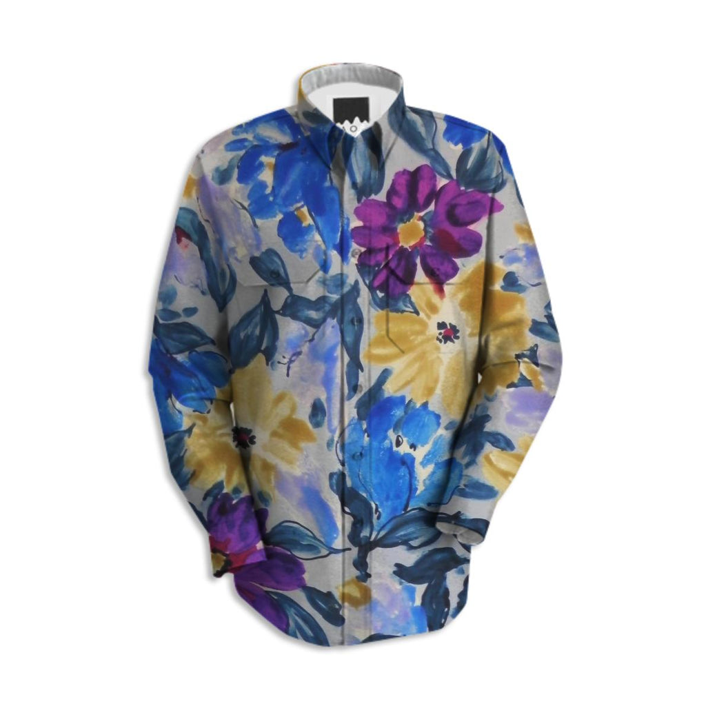 Watercolor Floral Tailored Shirt