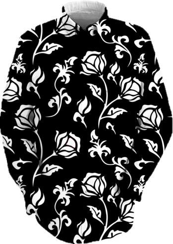 Black and white floral
