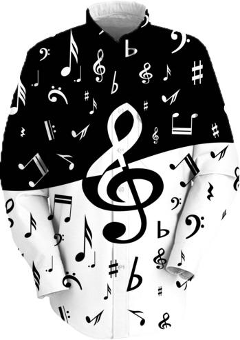 Black and white musical note designer Shirt