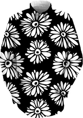 Funky black and white flowers