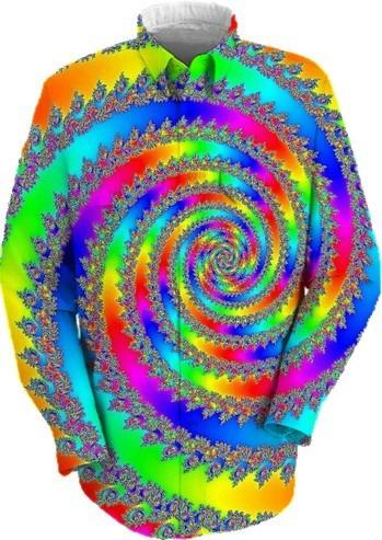 Funky Cool Rainbow Fractal Art Shirt