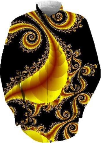 Gold and Black Fractal Art Shirt