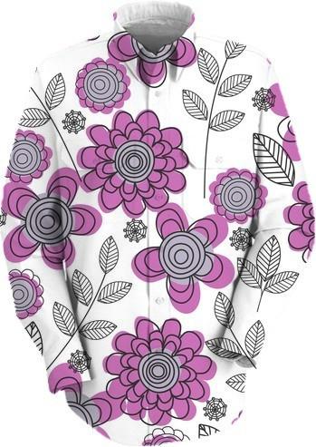 Gorgeous Purple Doodle Floral Shirt
