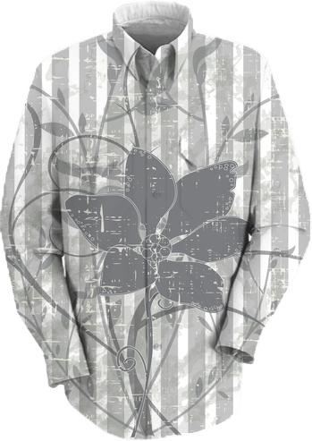 Grunge monochrome floral stripes