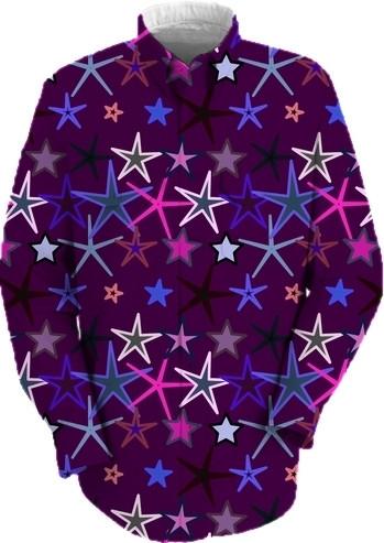 Happy Stars on Purple Background
