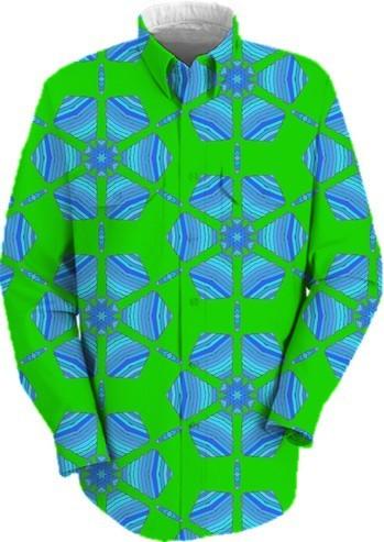 Lime Green and Blue Abstract Floral