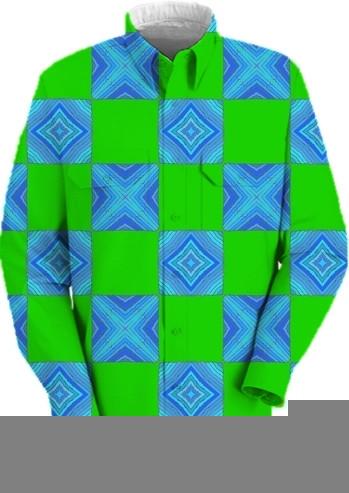 Lime Green with Blue Blocks