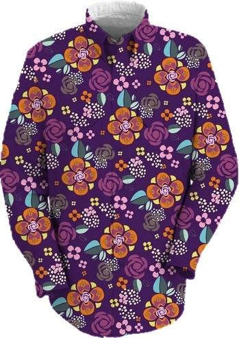 Retro Mod Purple Floral Shirt