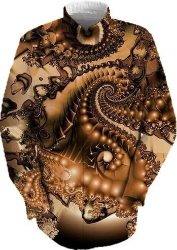 Shades of Copper and Brown Abstract Fractal