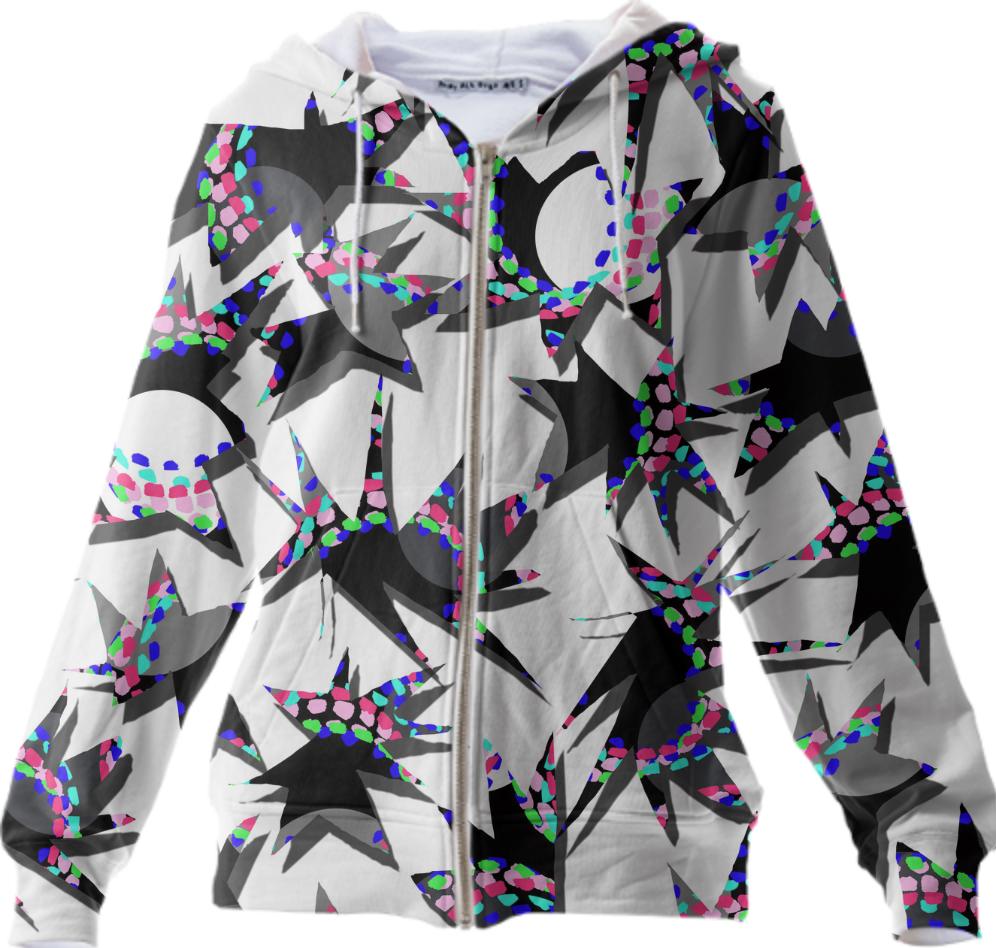 abstract hedgehog graphic geometric hoodie