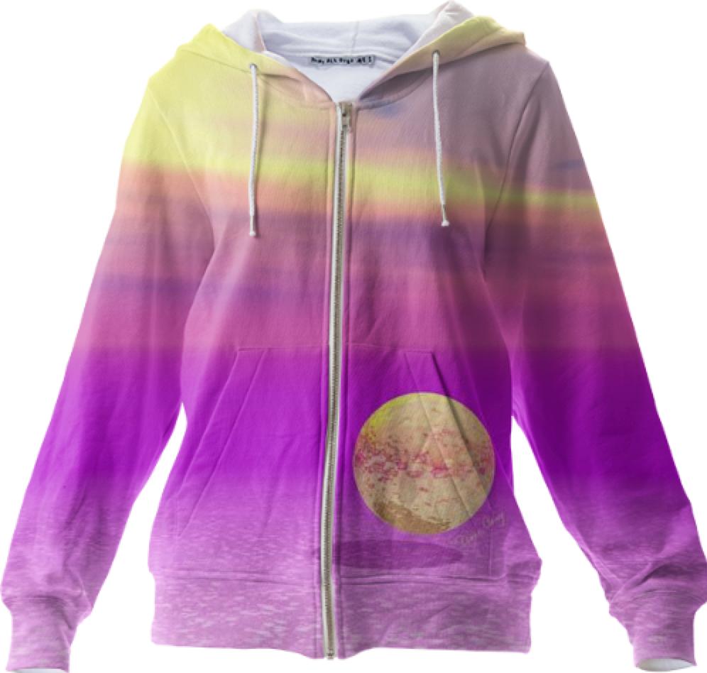 Adrift Abstract Gold Violet Ocean Paradise