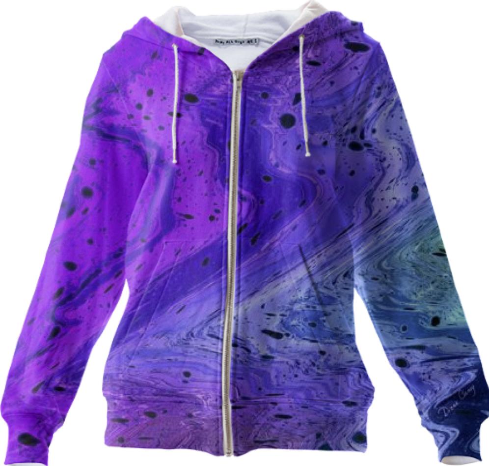 Amethyst Wrinkles Abstract Violet Ocean