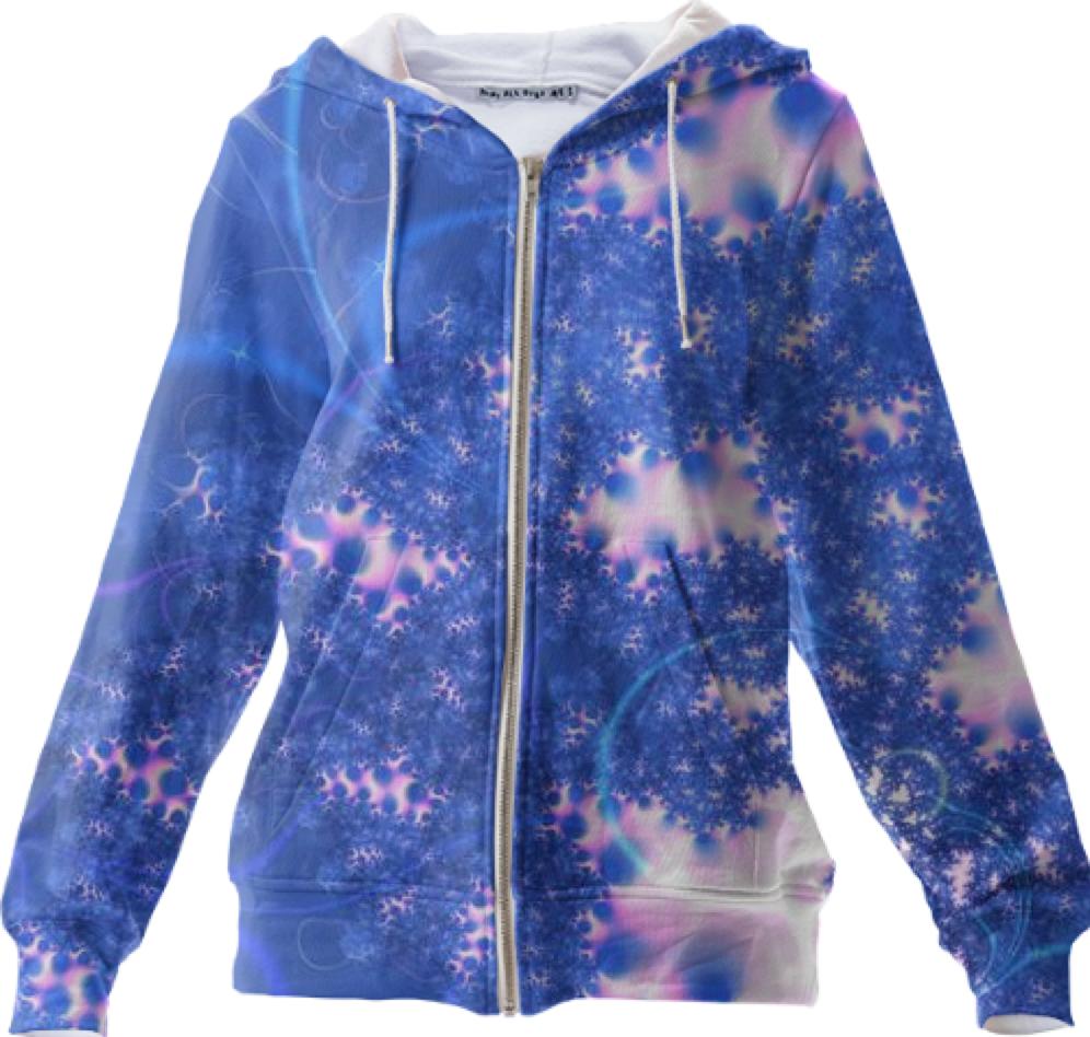 Blue Pink Delicate Abstract Cosmic Growth Osmosis