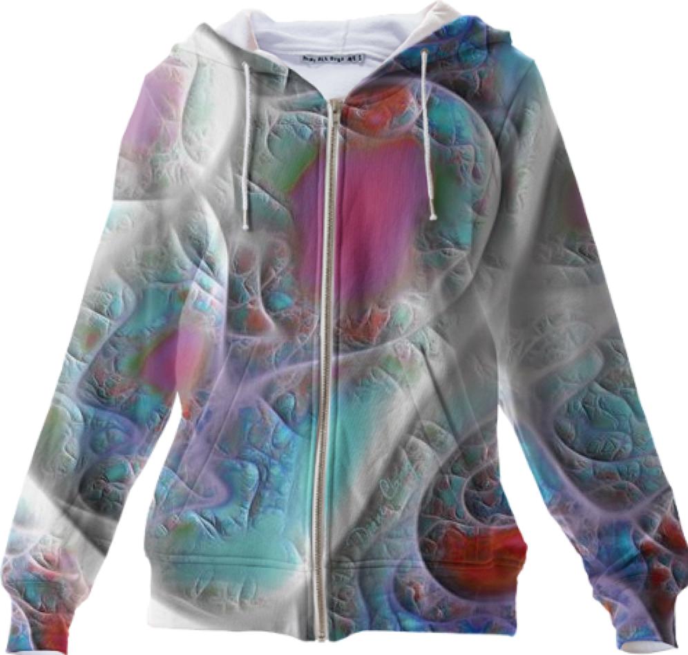 Blue White Quilt Abstract Magenta Aqua Delight