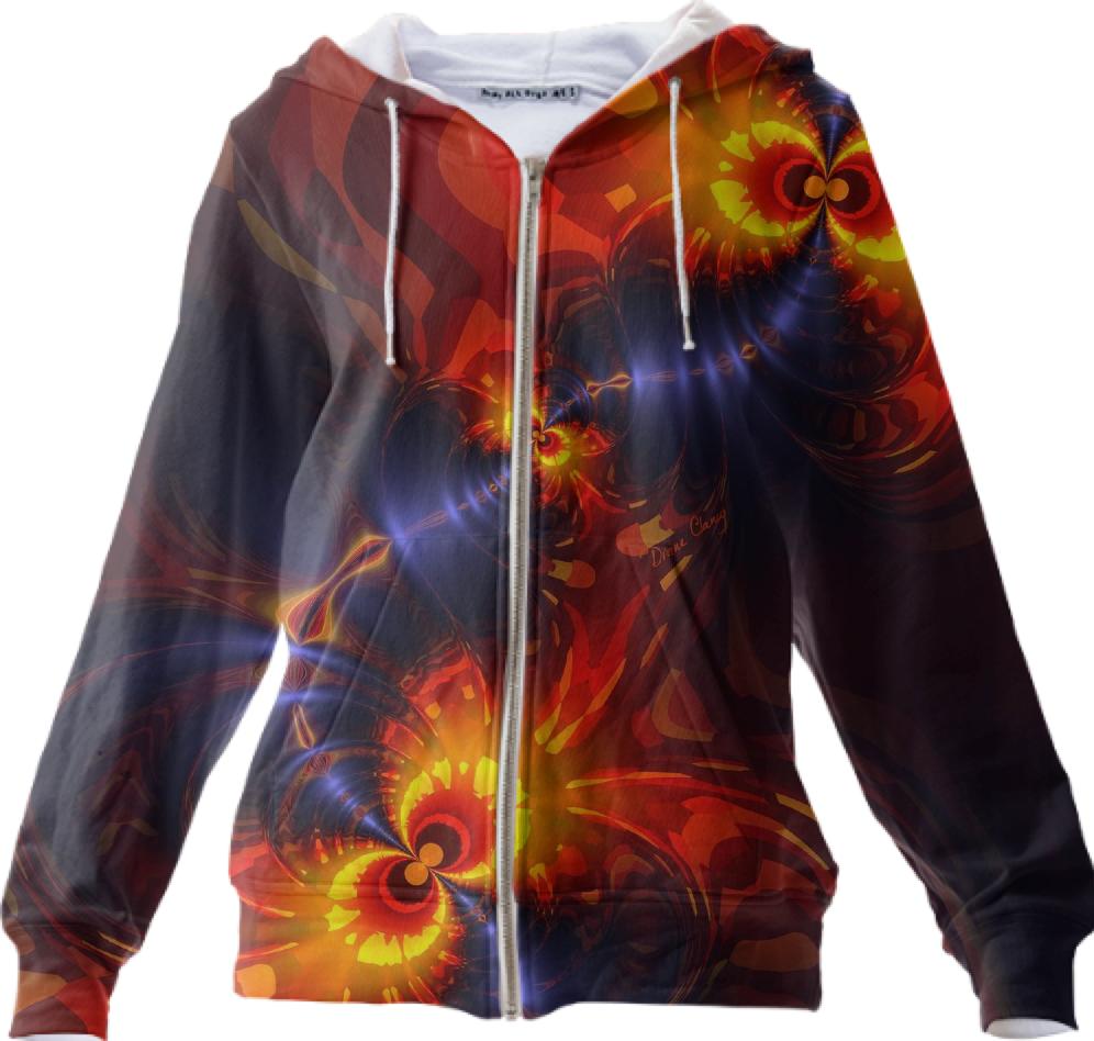 Butterfly Eyes Abstract Fractal Violet and Gold Wings