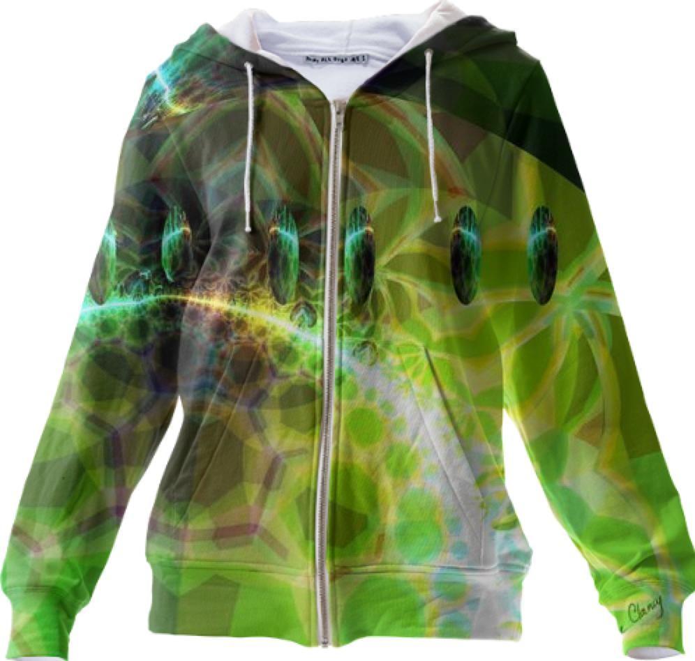 Dawn of Time Abstract Fractal Lime and Gold Emerge