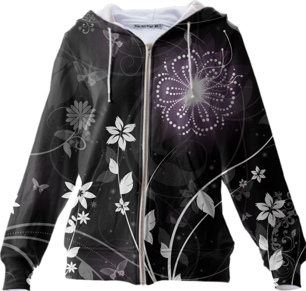 floral butterfly womens hoodie