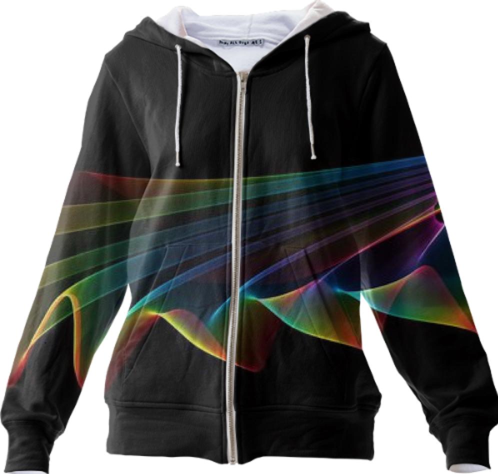 Flowing Fabric of Rainbow Light Abstract Fractal