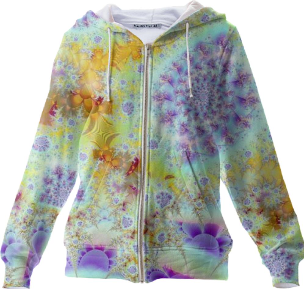 Golden Violet Sea Shells Abstract Fractal Ocean