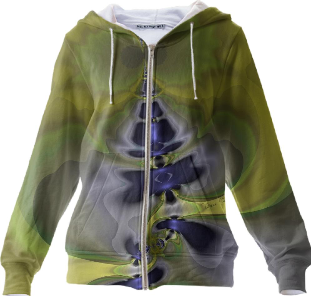 Gray Goblin in Green Abstract Fractal Fun Spooky Imp