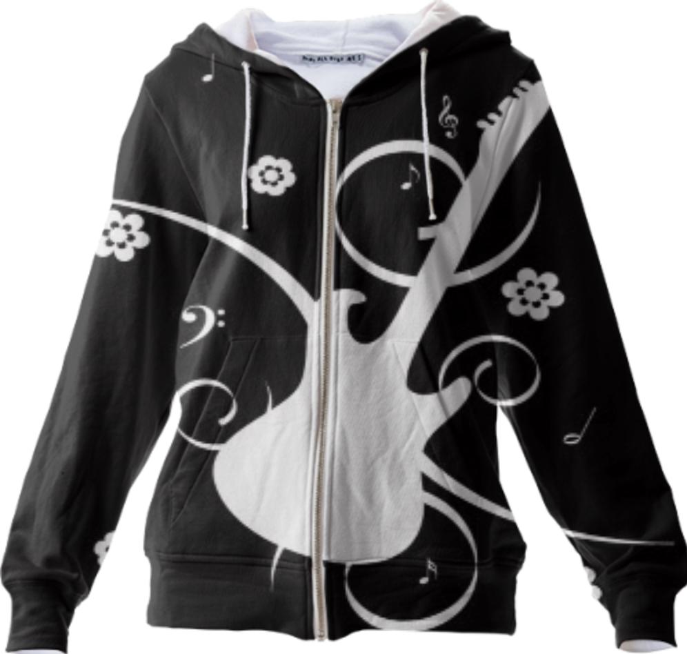 guitar music notes hoodie