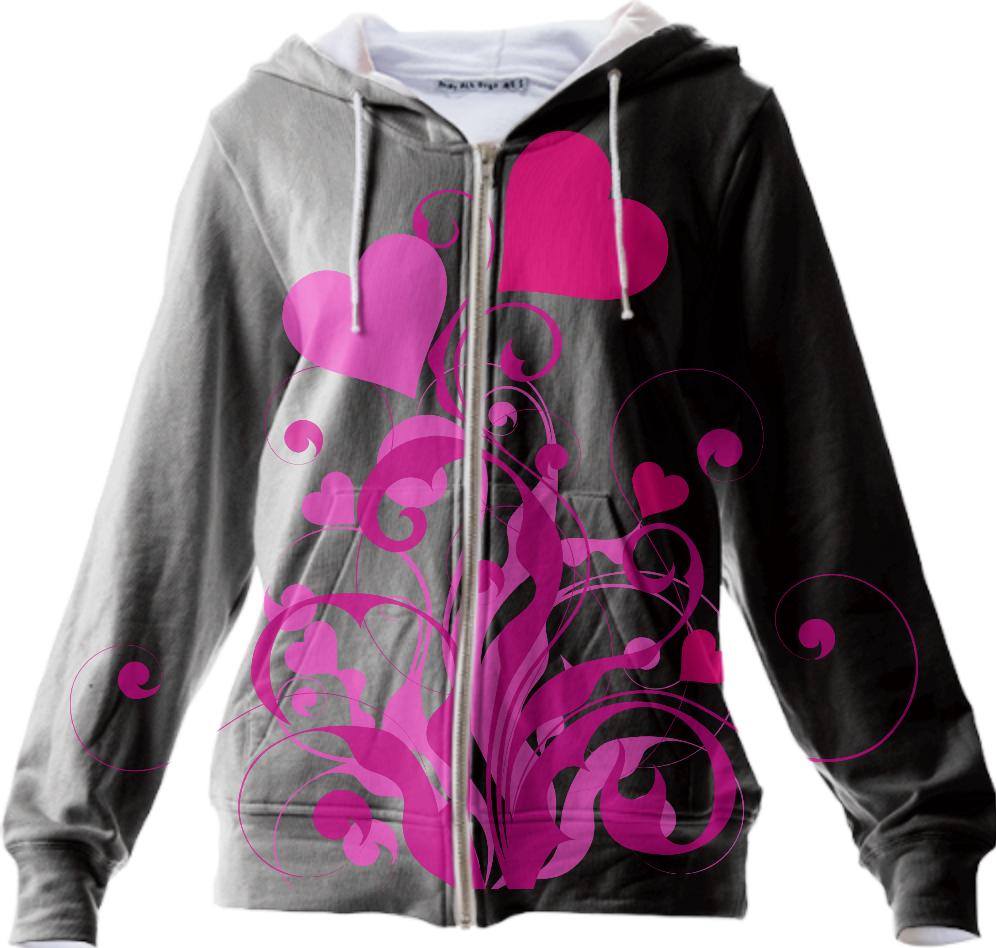 hearts womens hoodie