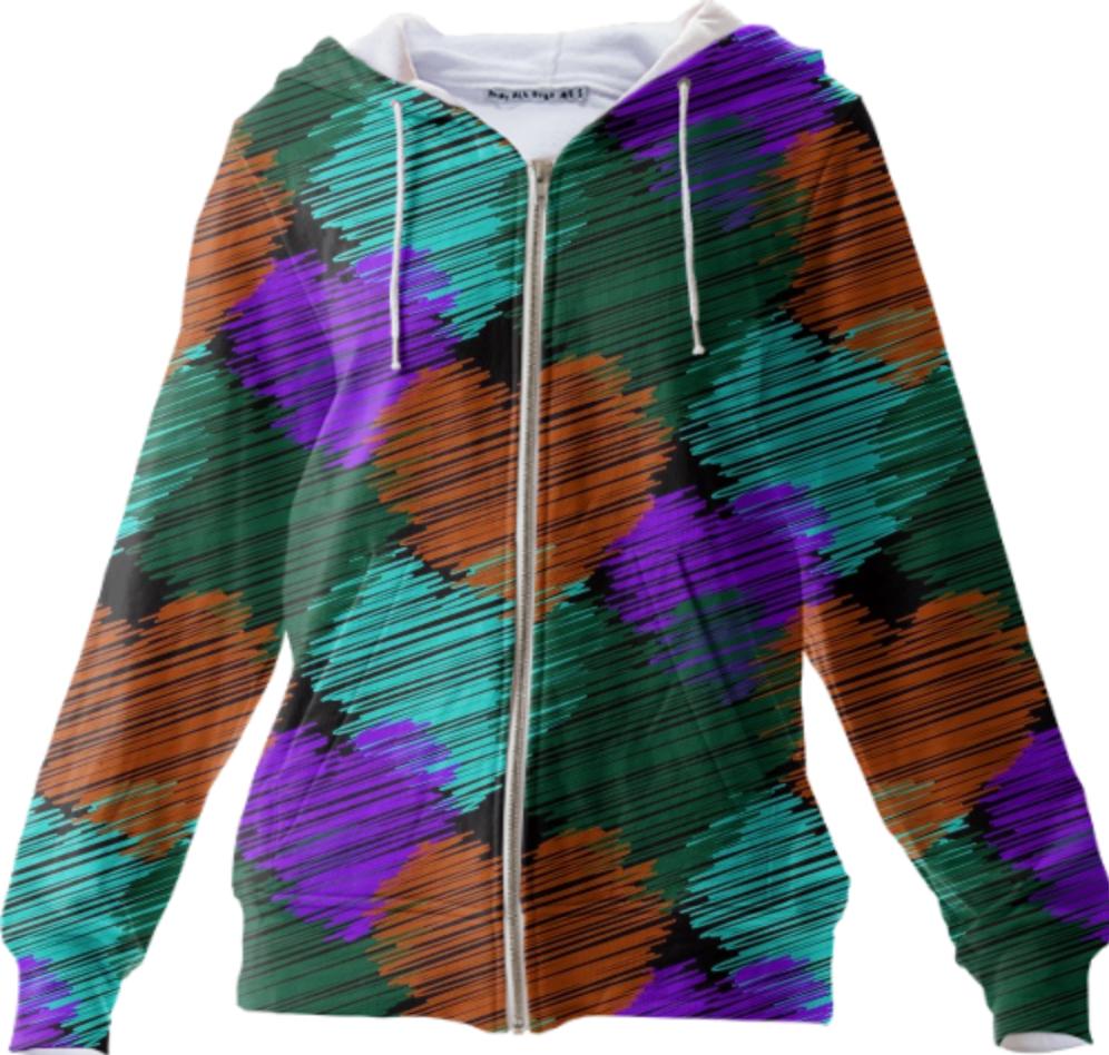 hearts zip up hoodie