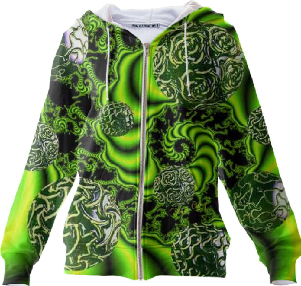 Irish Whirl Abstract Fractal Emerald Dance