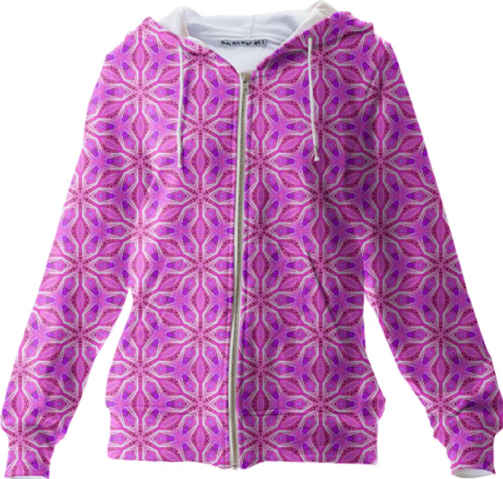 Pink Snowflakes Spinning in Abstract Magenta Winter