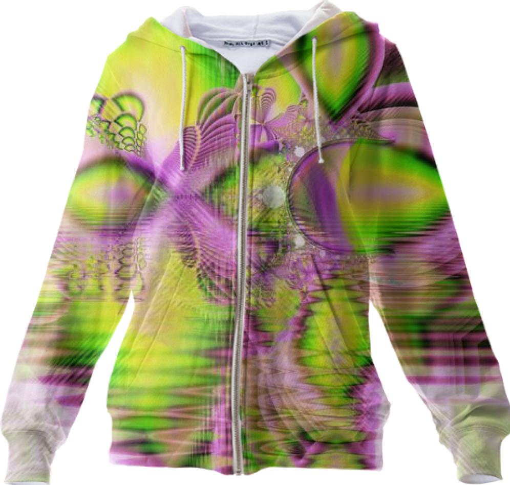 Raspberry Lime Mystical Magical Lake Abstract Fractal