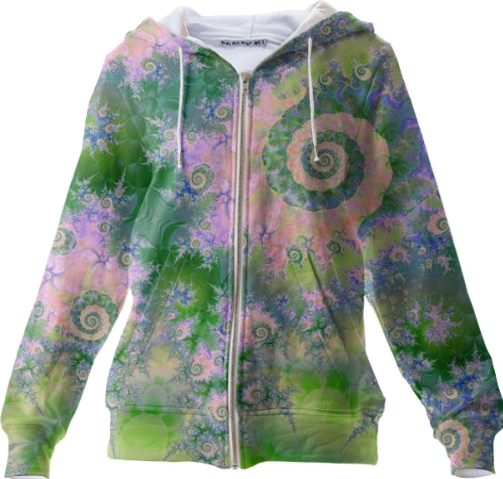 Rose Apple Green Dreams Abstract Fractal Water Garden