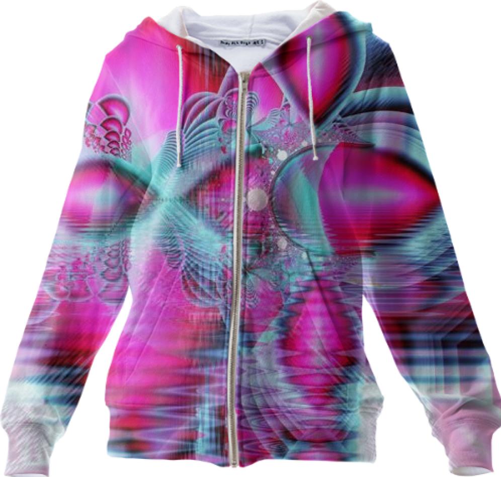 Ruby Red Crystal Palace Abstract Fractal Pink Jewels