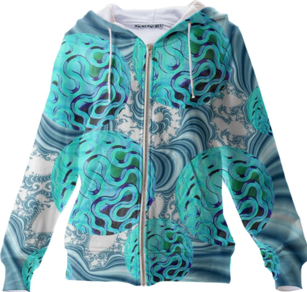 Teal Sea Forest Abstract Fractal Underwater Ocean