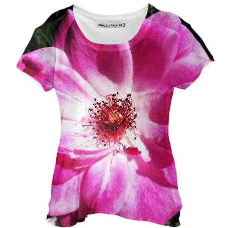 Magenta Flower Drape Shirt