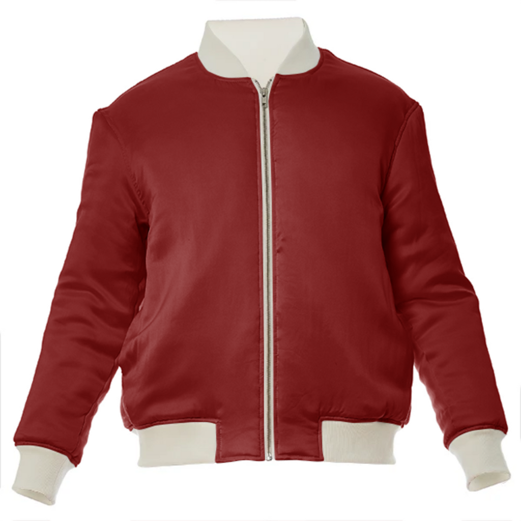 color maroon VP silk bomber jacket