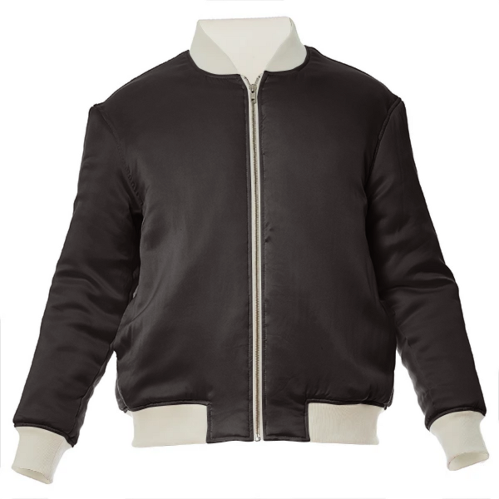 color licorice VP silk bomber jacket