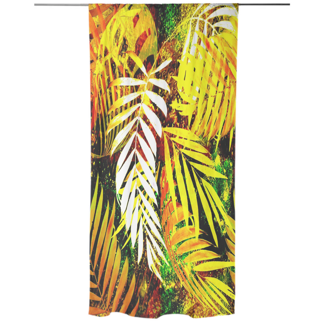 tropical leaves, autumn print, multicolored, yellow