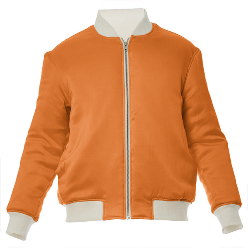color pumpkin VP silk bomber jacket