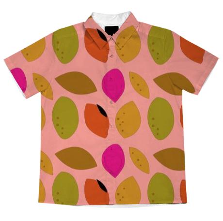 Blouse with lemons pink