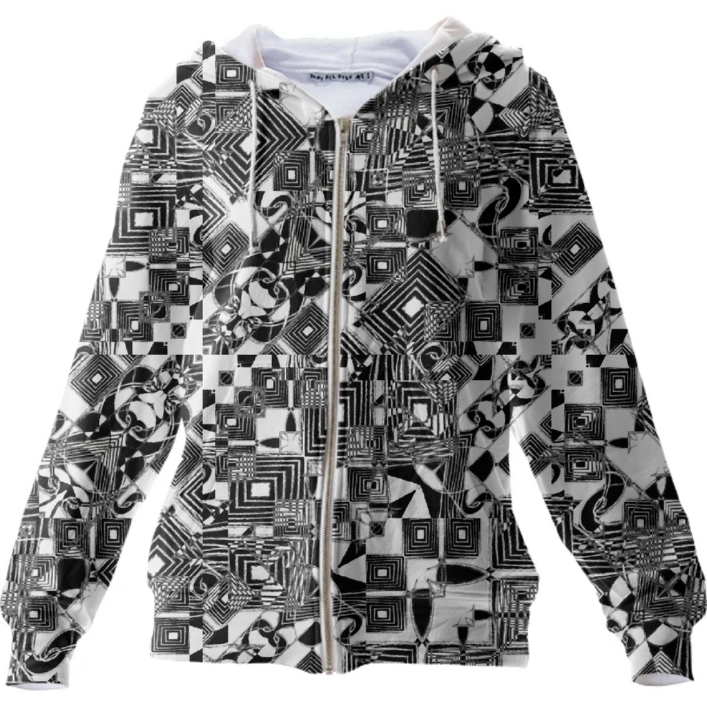 Black and White Geometric Print