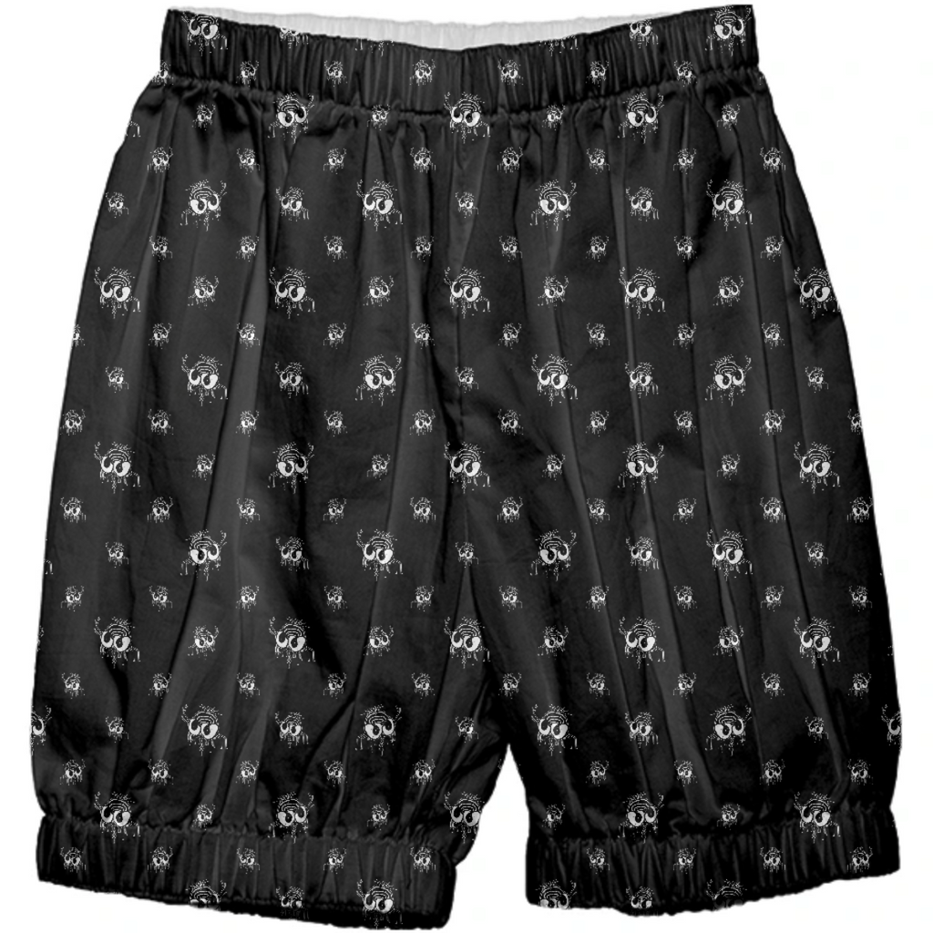 Black and White Funny Monster Print Pattern