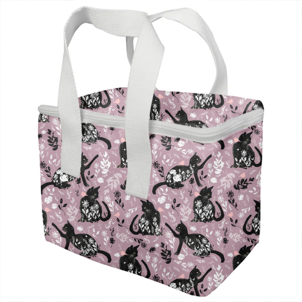 Cat Floral Lunch Bag