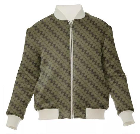 HF Brown Houndstooth Bomber Jacket