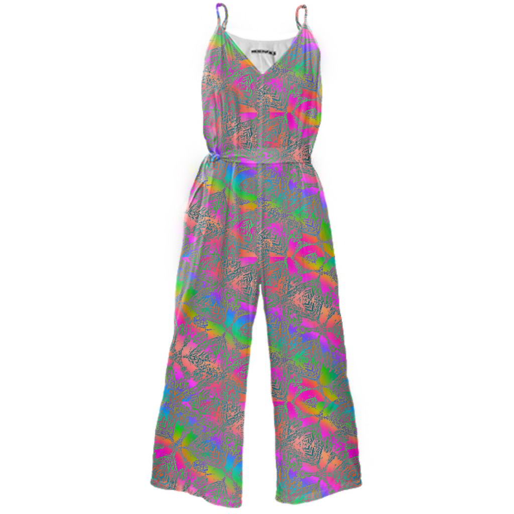 Rainbow Kaleidoscope High Waist Jumpsuit