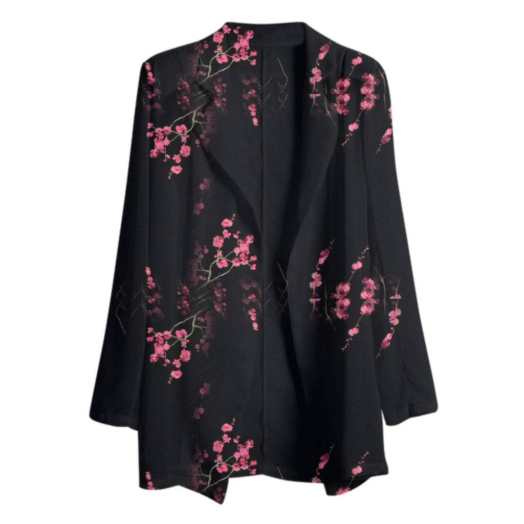 Black Cherry Blosson Chiffon Jacket