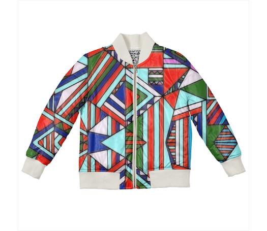 KIDS BOMBER JACKET Colorful Abstract Design