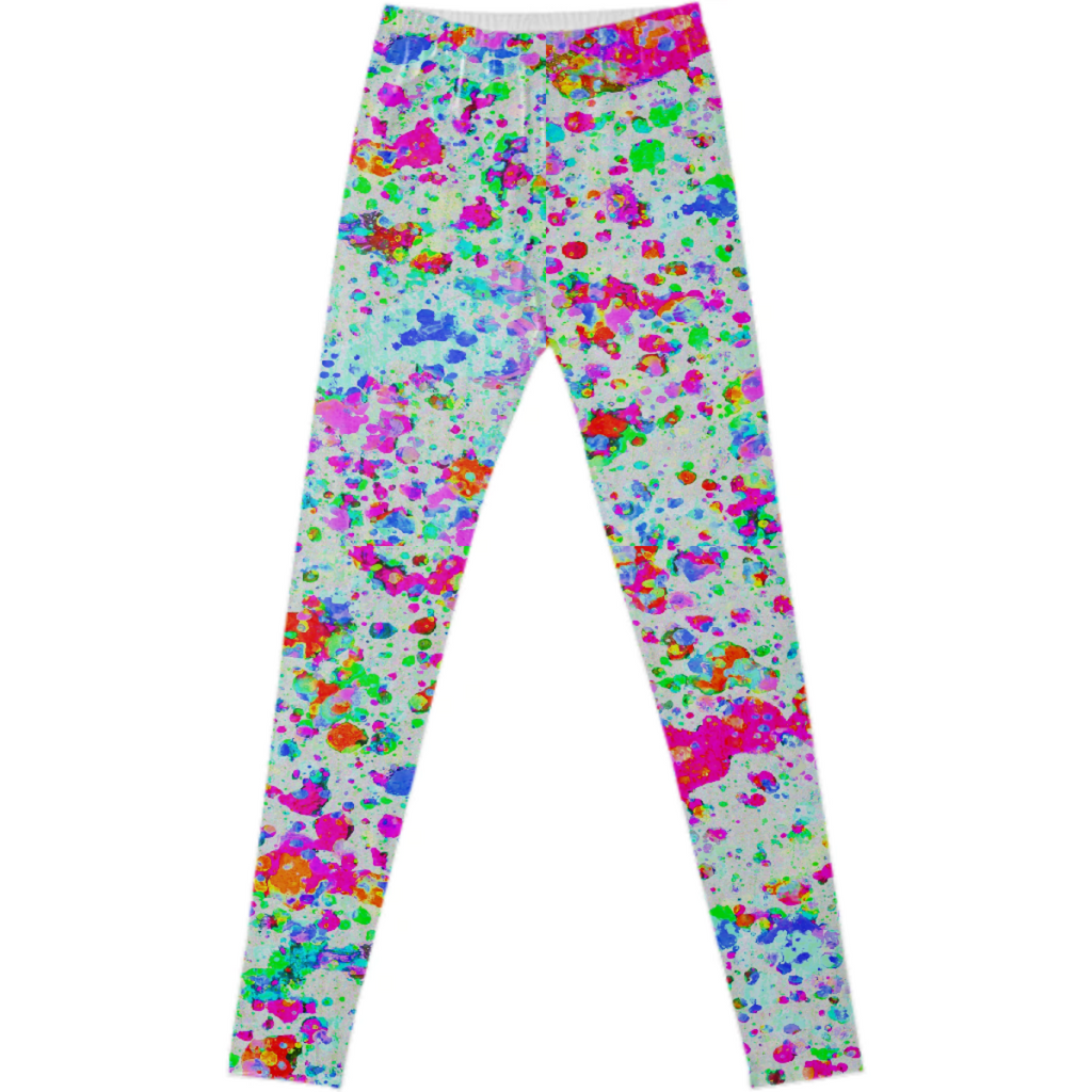 Neon Digital Paint Splatters Leggings