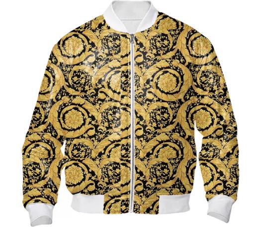 Gold Baroque bomber jacket