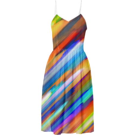 Colorful digital art splashing G391 SUMMER DRESS