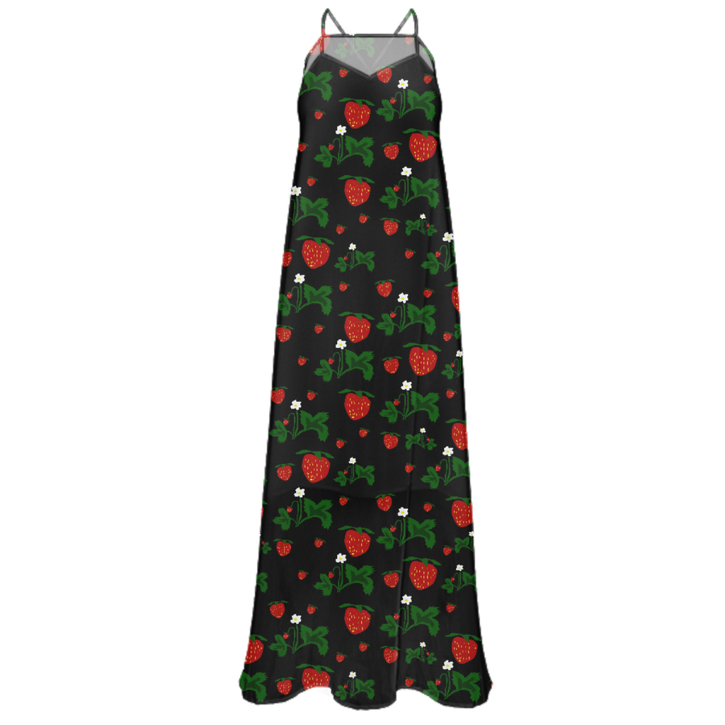 Wild Strawberries Chiffon Maxi Dress